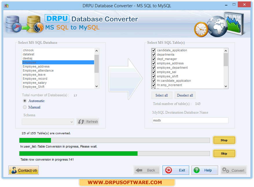 DRPU Database Converter - MSSQL to MySQL