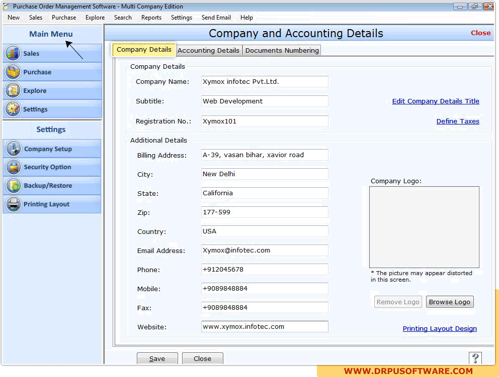 DRPU Multi Company Purchase Order Software