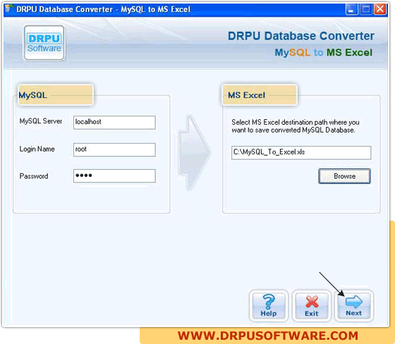 DRPU Database Converter – MySQL to MS Excel