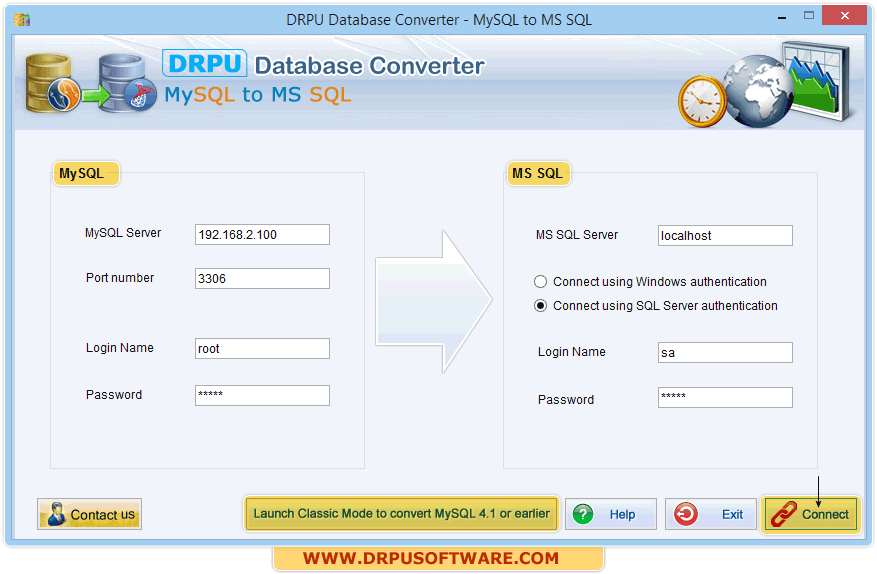 DRPU Database Converter – MySQL to MSSQL