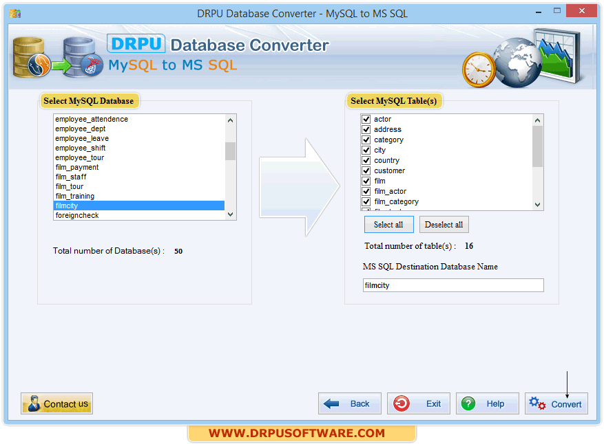 DRPU Database Converter - MSSQL to MySQL