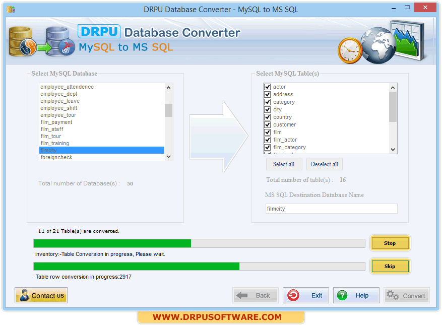 DRPU Database Converter - MSSQL to MySQL