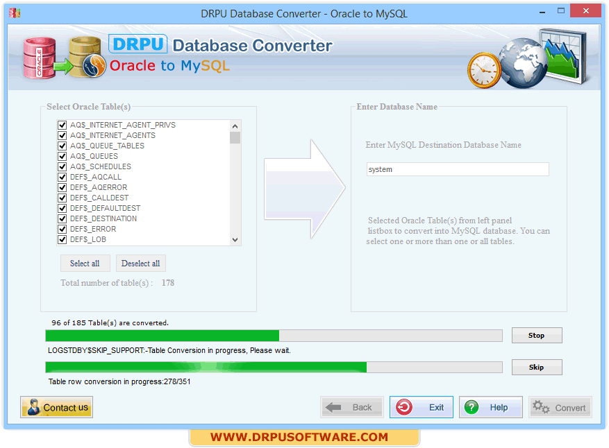 DRPU Database Converter - Oracle to MySQL