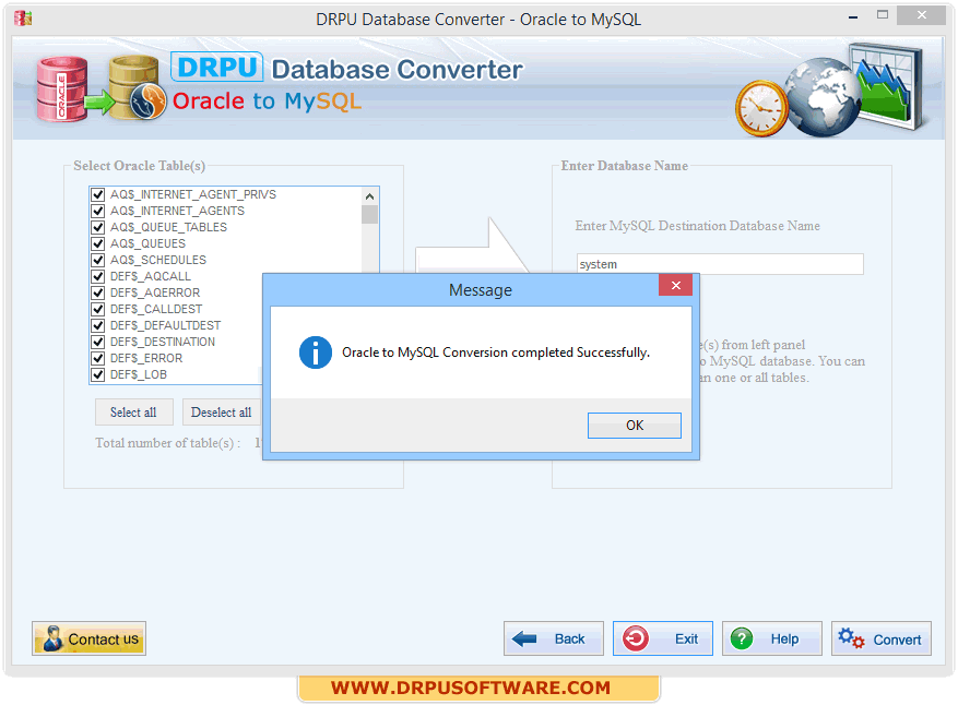 DRPU Database Converter - Oracle to MySQL