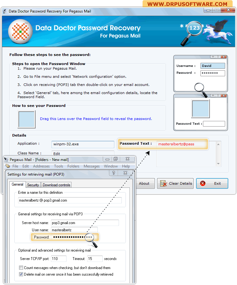 Password Recovery Software for Pegasus Mail