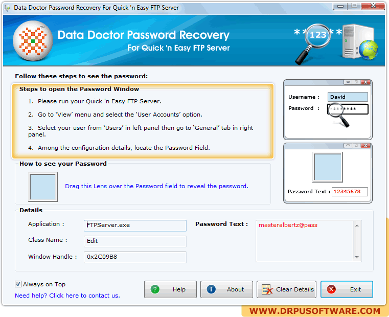 Password Recovery Software For Quick 'n Easy FTP Server