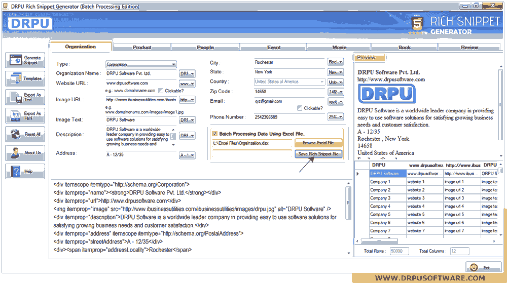 DRPU Rich Snippet Generator (Batch Processing Edition)