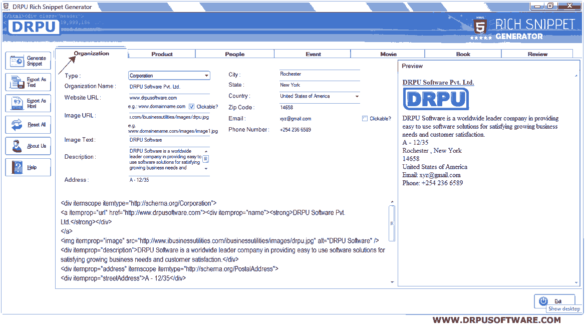 DRPU - Rich Snippet Generator