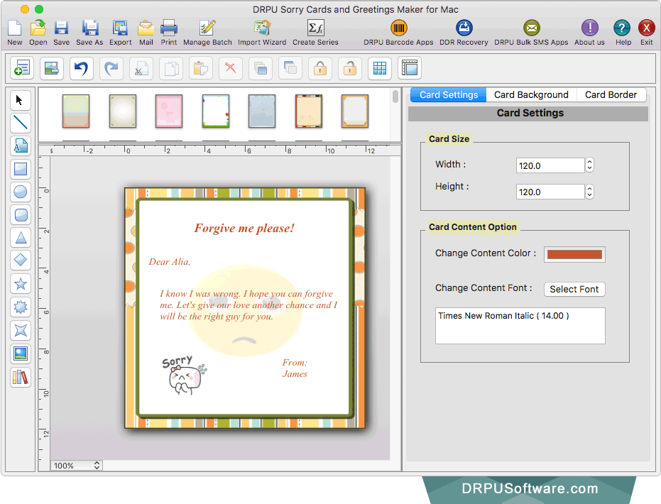 Sorry Cards & Greetings Maker
