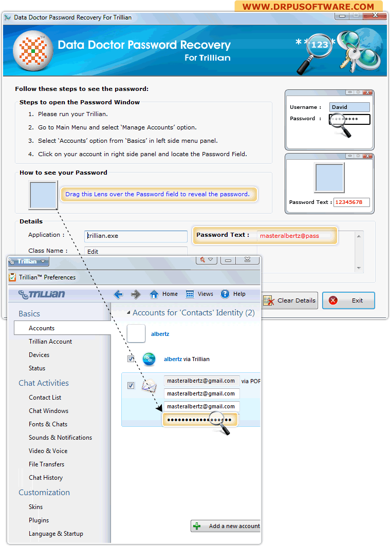 Password Recovery Software for Trillian Messenger