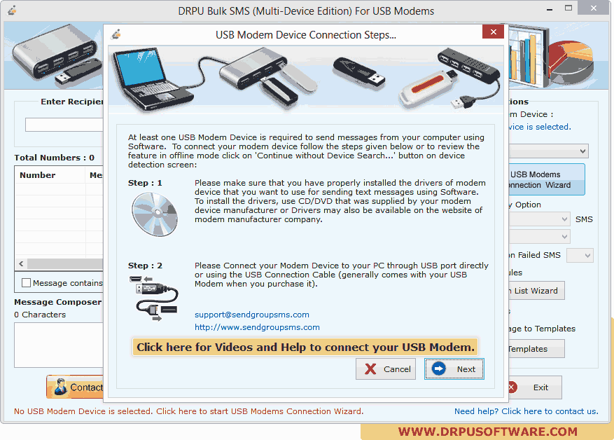DRPU Bulk SMS USB modemu