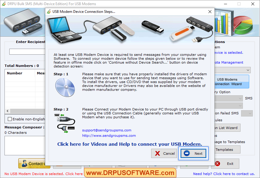 DRPU Bulk SMS for USB Modems