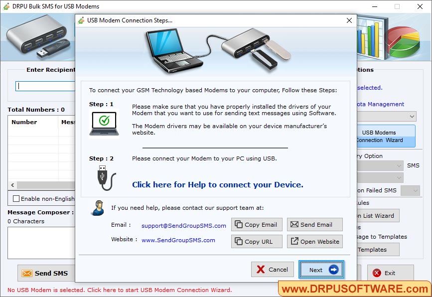 DRPU Bulk SMS for USB Modems